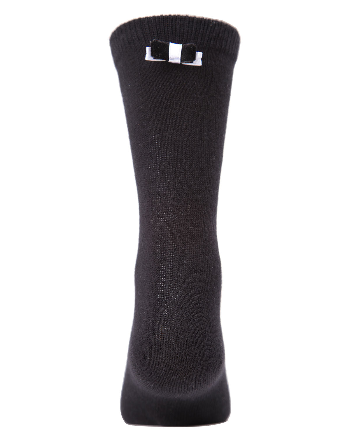 Girls' Black Tie Affair Cotton Blend Crew Socks : Color: Black