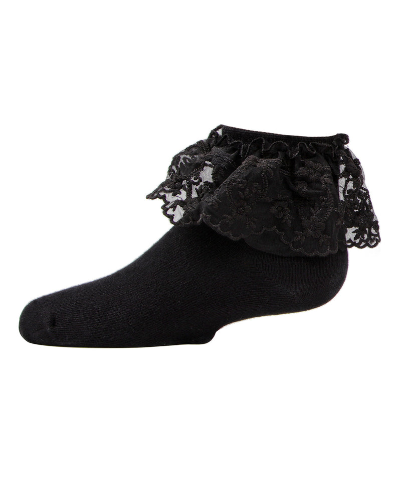 MeMoi Petite Floral Lace Anklet Socks