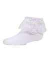 Petite Floral Lace Cotton Blend Anklet Socks : Color: White