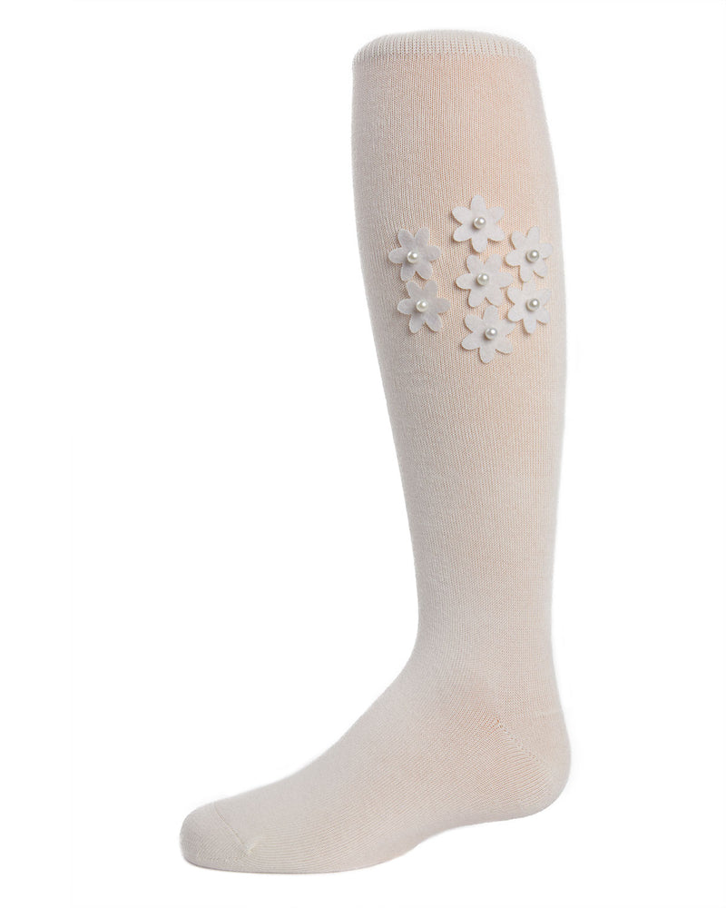 MeMoi Floral Pearl Girls Knee-High Socks