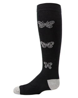 MeMoi Glitter Butterfly Knee High Socks