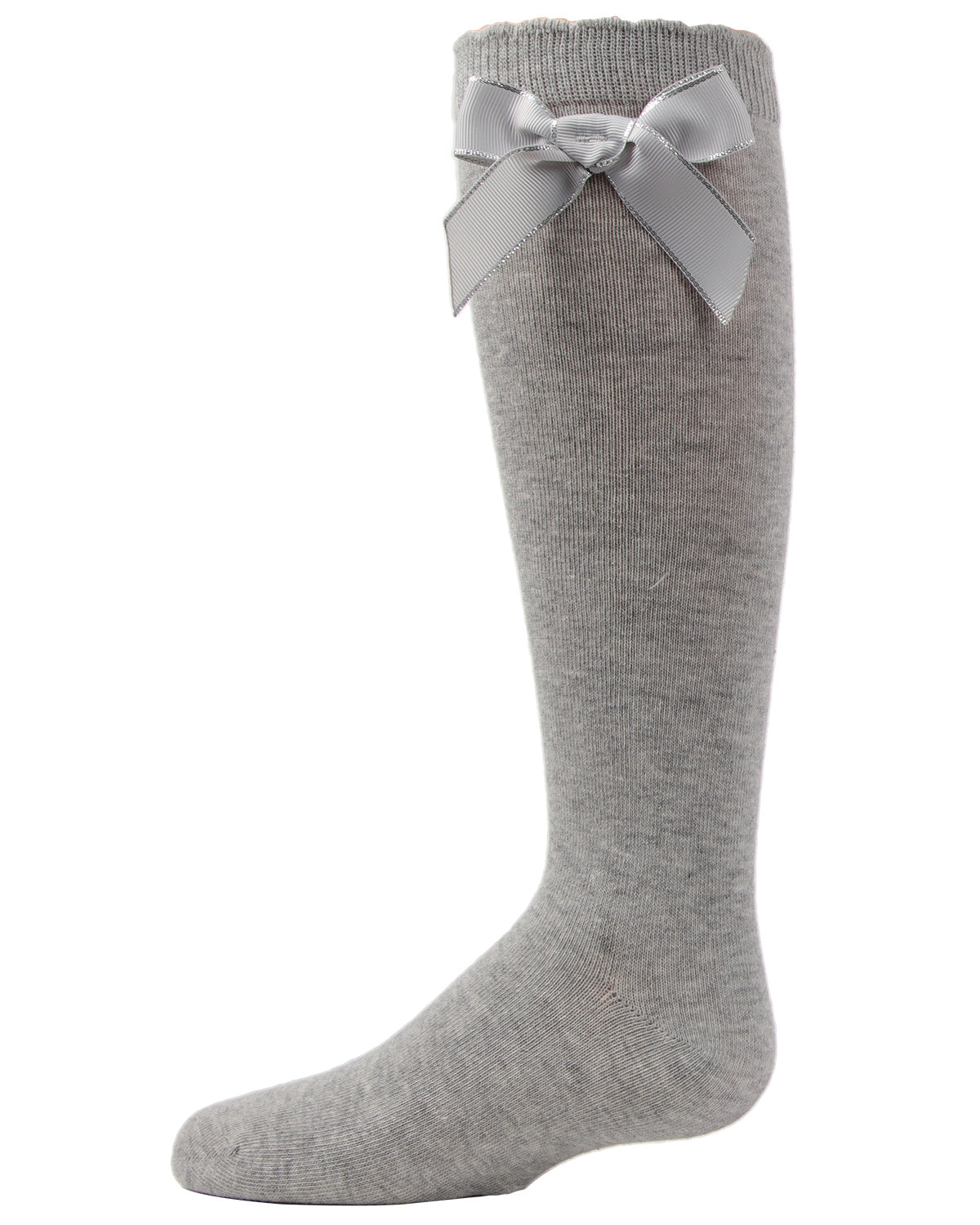 Sweet Bow Cotton Blend Knee High Socks : Color: Gray