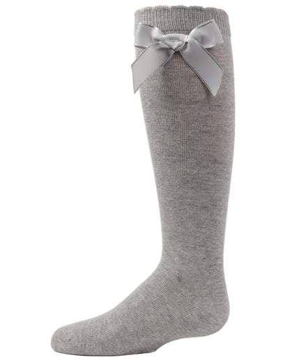 Sweet Bow Cotton Blend Knee High Socks : Color: Gray