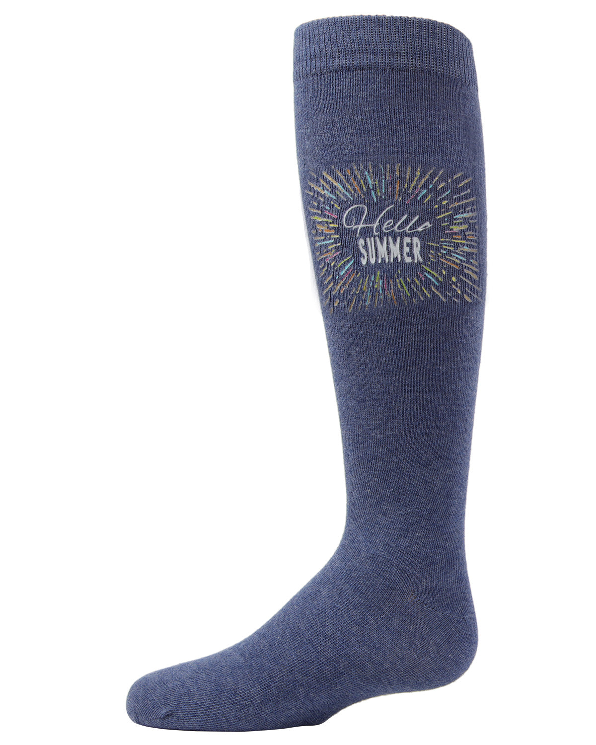 Girls' Hello Summer Knee-High Socks : Color: Denim
