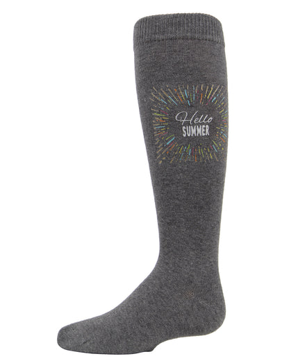 Girls' Hello Summer Knee-High Socks : Color: Gray