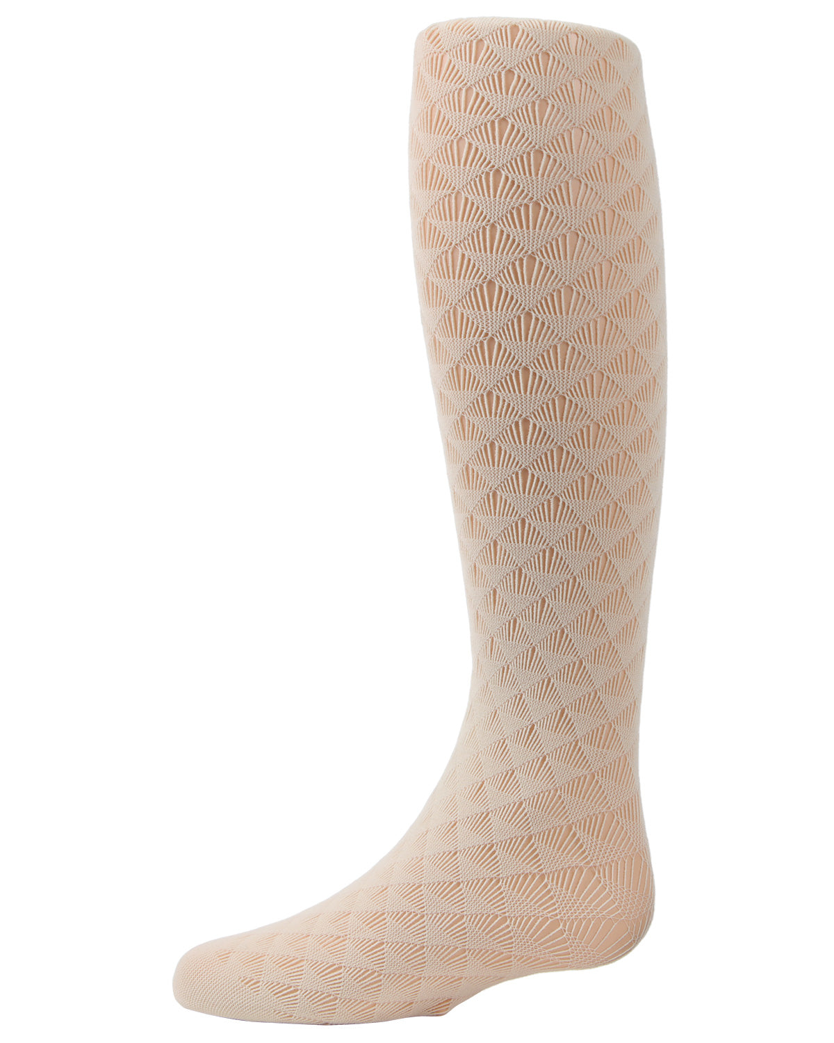 Girls' Art Deco Sheer Net Nylon Tights : Color: Winter White