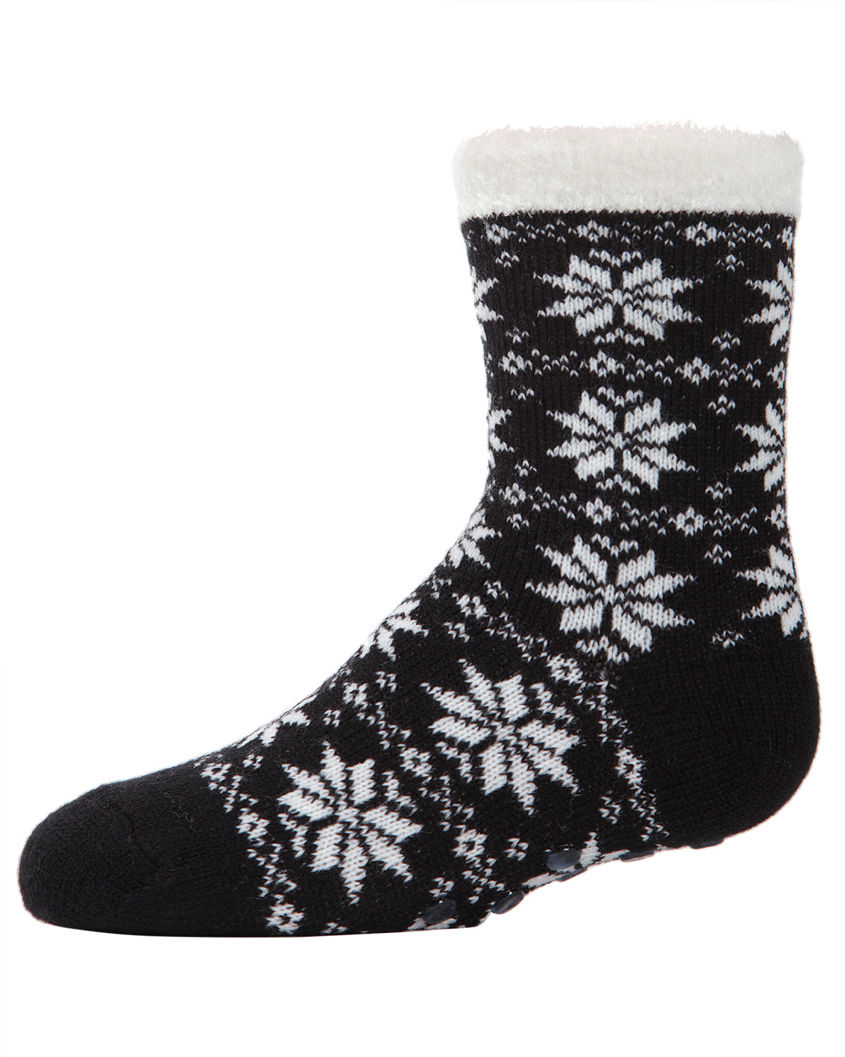 Girls' Snowflake Plush-Lined Cozy Socks : Color: Black