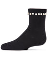String of Pearls Girls Cotton Blend Crew Socks : Color: Black