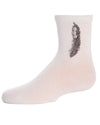 Feathery Combed Cotton Faux Pearl Girls Crew Socks : Color: Winter White