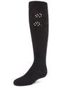 Jewel Mosaic Girls Combed Cotton Knee High Socks : Color: Black