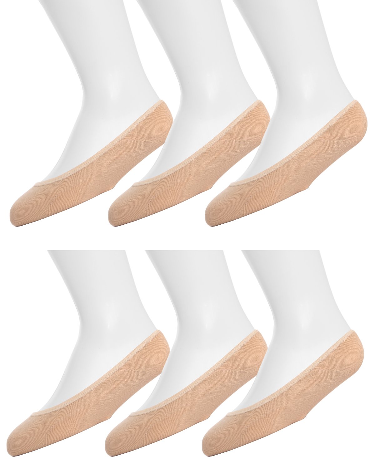 Girls Microfiber Liner Socks 6-Pack : Color: Nude