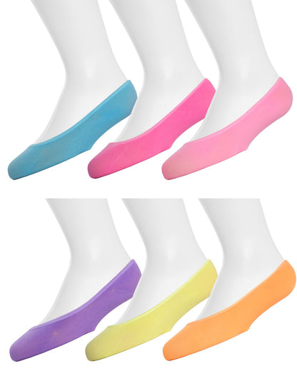 Girls Microfiber Liner Socks 6-Pack : Color: Pastel Brights