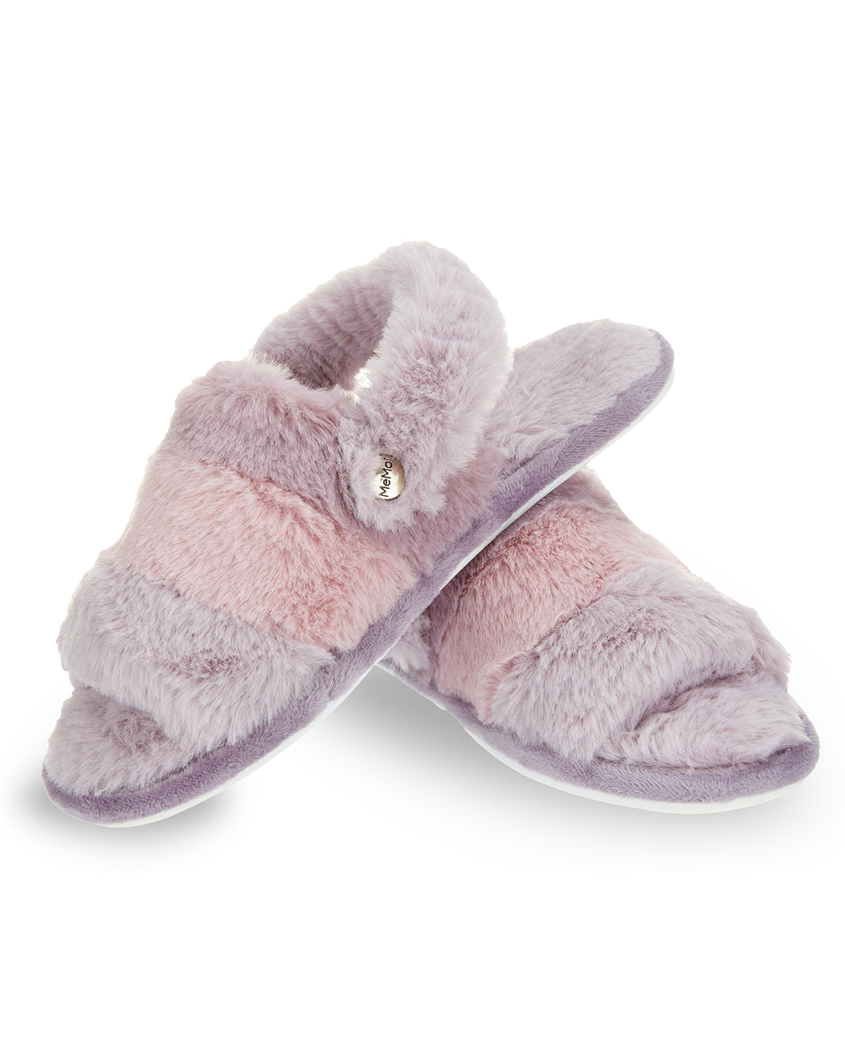 Kids' Colorblock Fur Plush Slippers : Color: Lavender