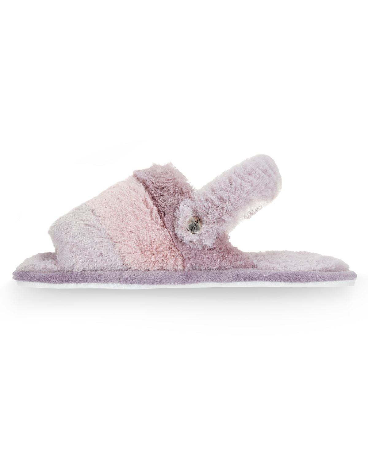 Kids' Colorblock Fur Plush Slippers : Color: Lavender