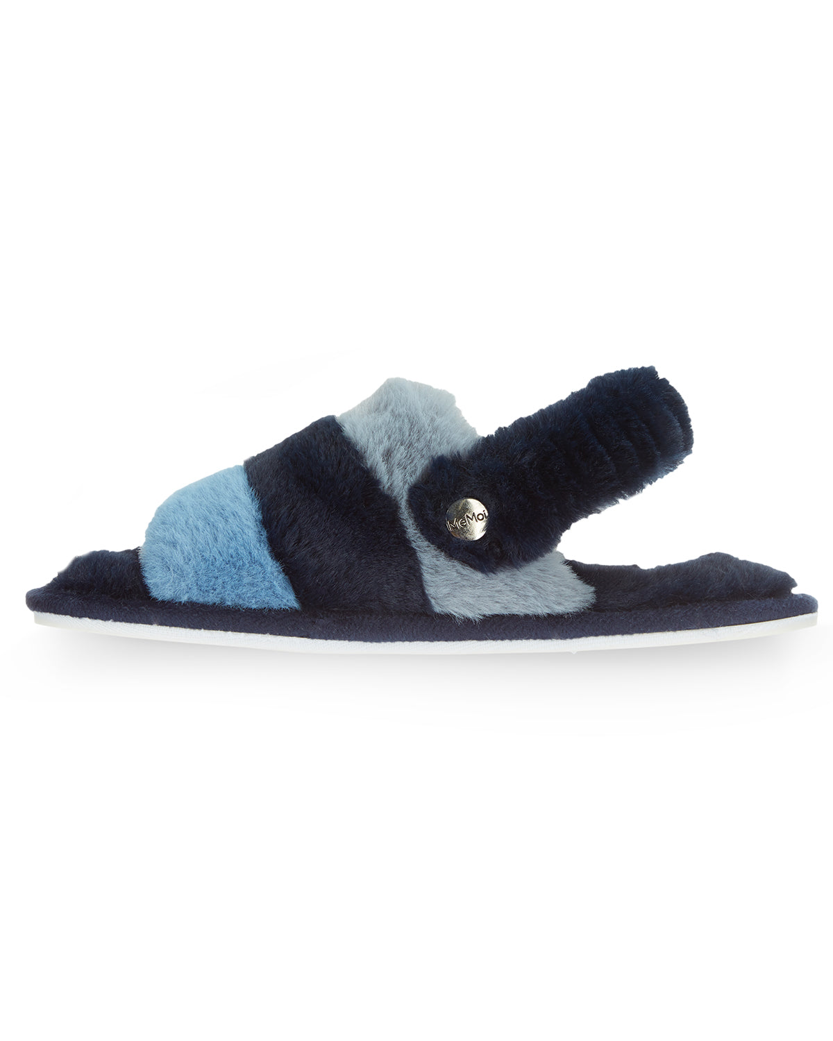 Kids' Colorblock Fur Plush Slippers : Color: Navy