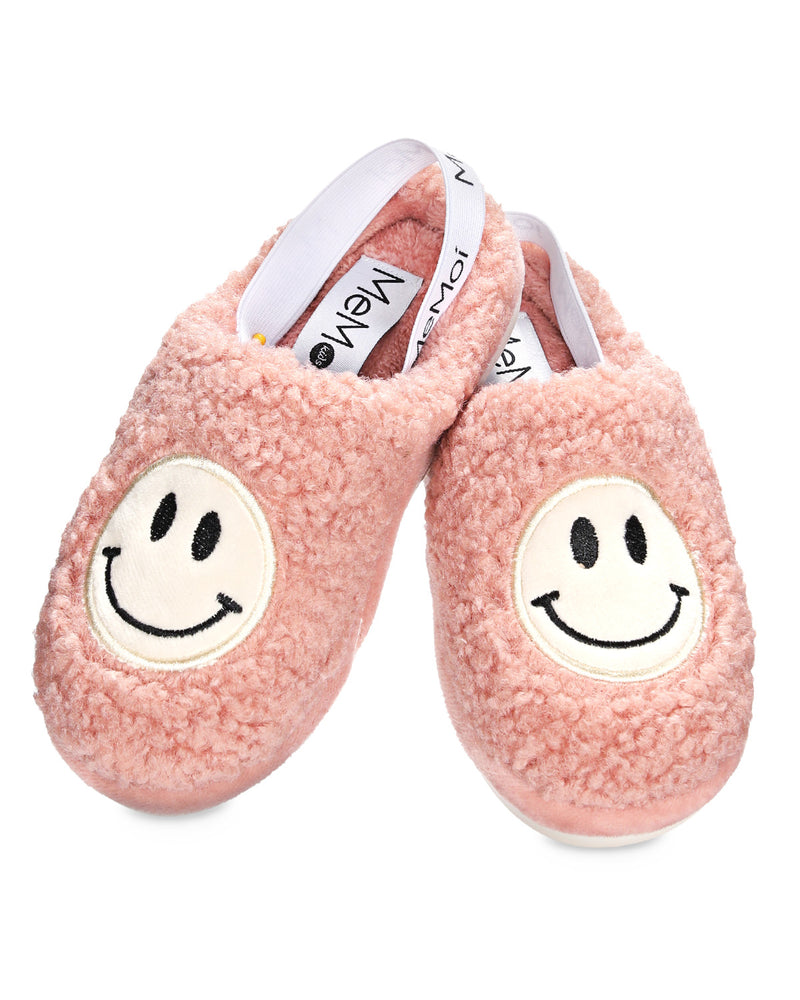 Kids' Shaggy Smiley Face Non-Skid Slippers