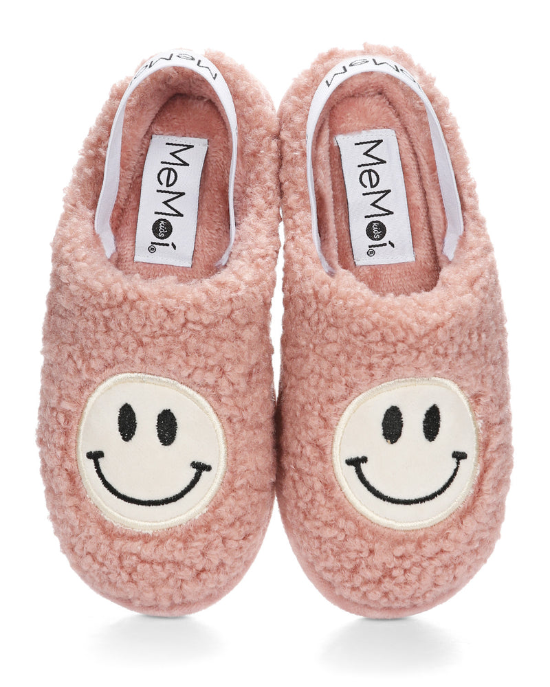 Kids' Shaggy Smiley Face Non-Skid Slippers