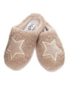 Kids' Embroidered Shaggy Star Non-Skid Slippers : Color: Taupe