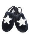 Kids' 3D Plush Star Non-Skid Slippers : Color: Navy