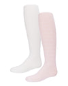 Girls' 2 Pair Pack Butterfly Opaque Tights : Color: Pink-White