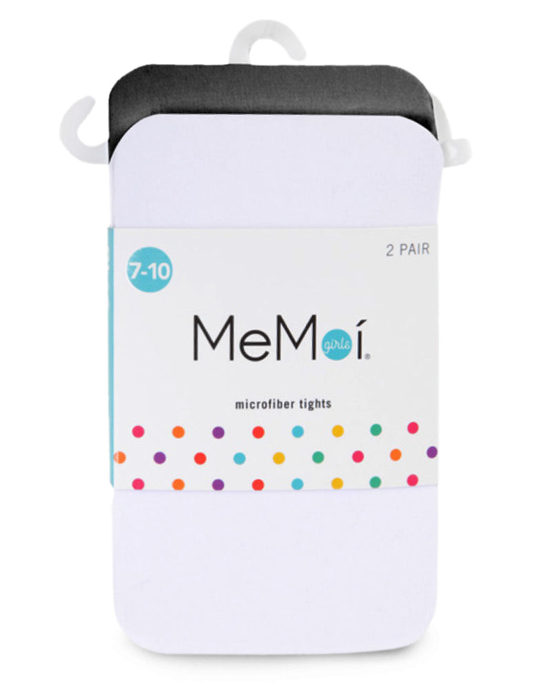 MeMoi Solid Girl’s Microfiber Tights 2-Pack