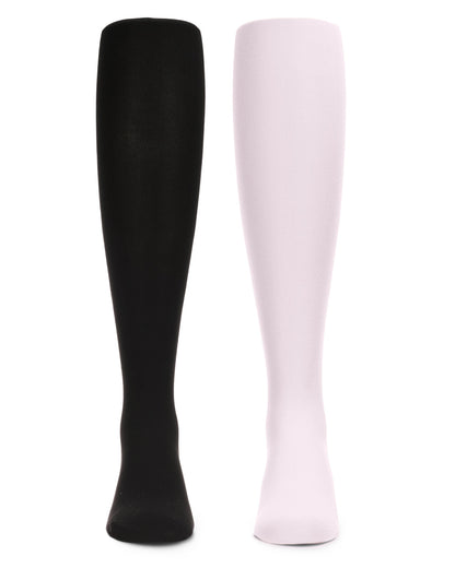 Solid Girl’s Opaque Microfiber Tights 2-Pack : Color: Black-Pink