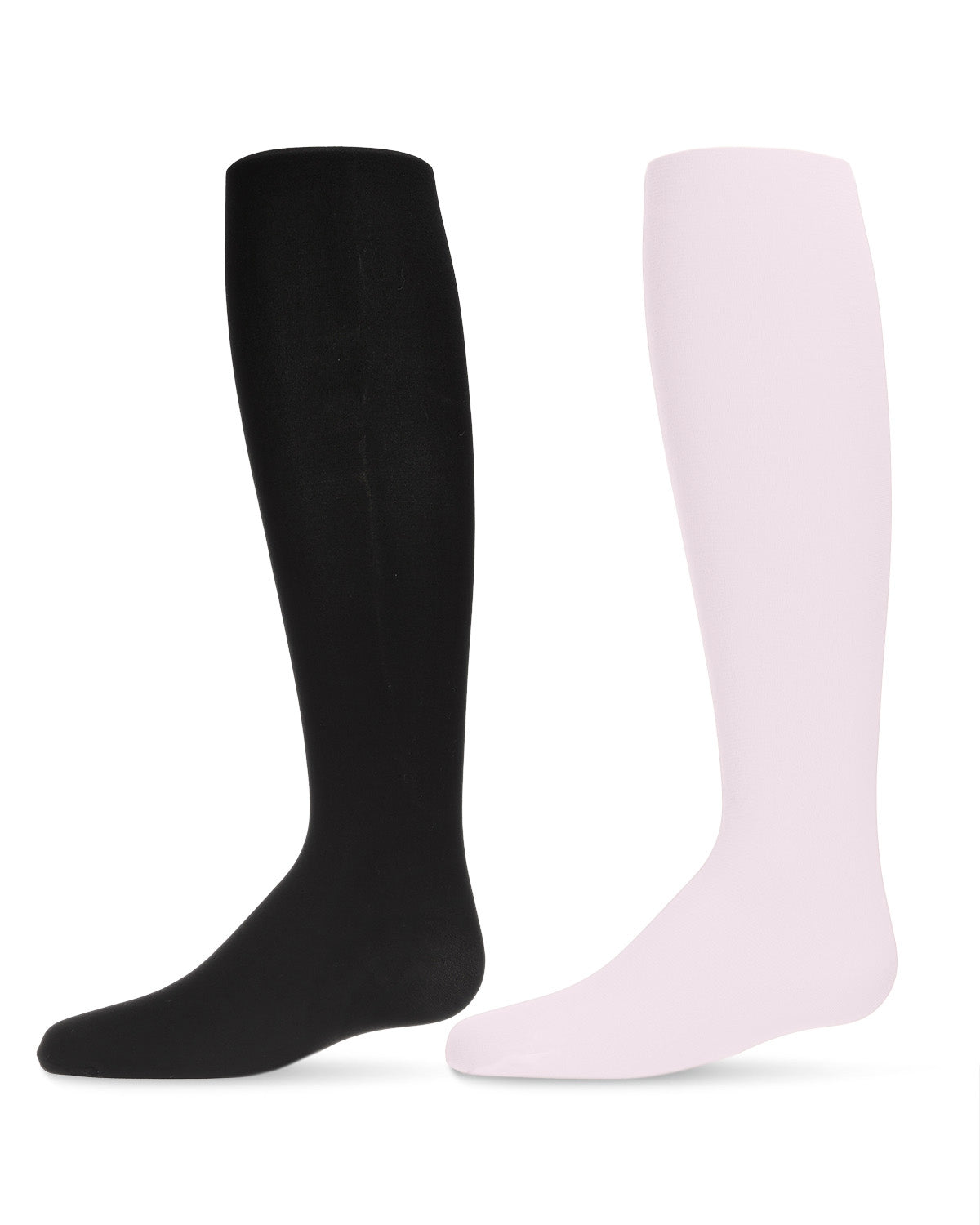 Solid Girl’s Opaque Microfiber Tights 2-Pack : Color: Black-Pink