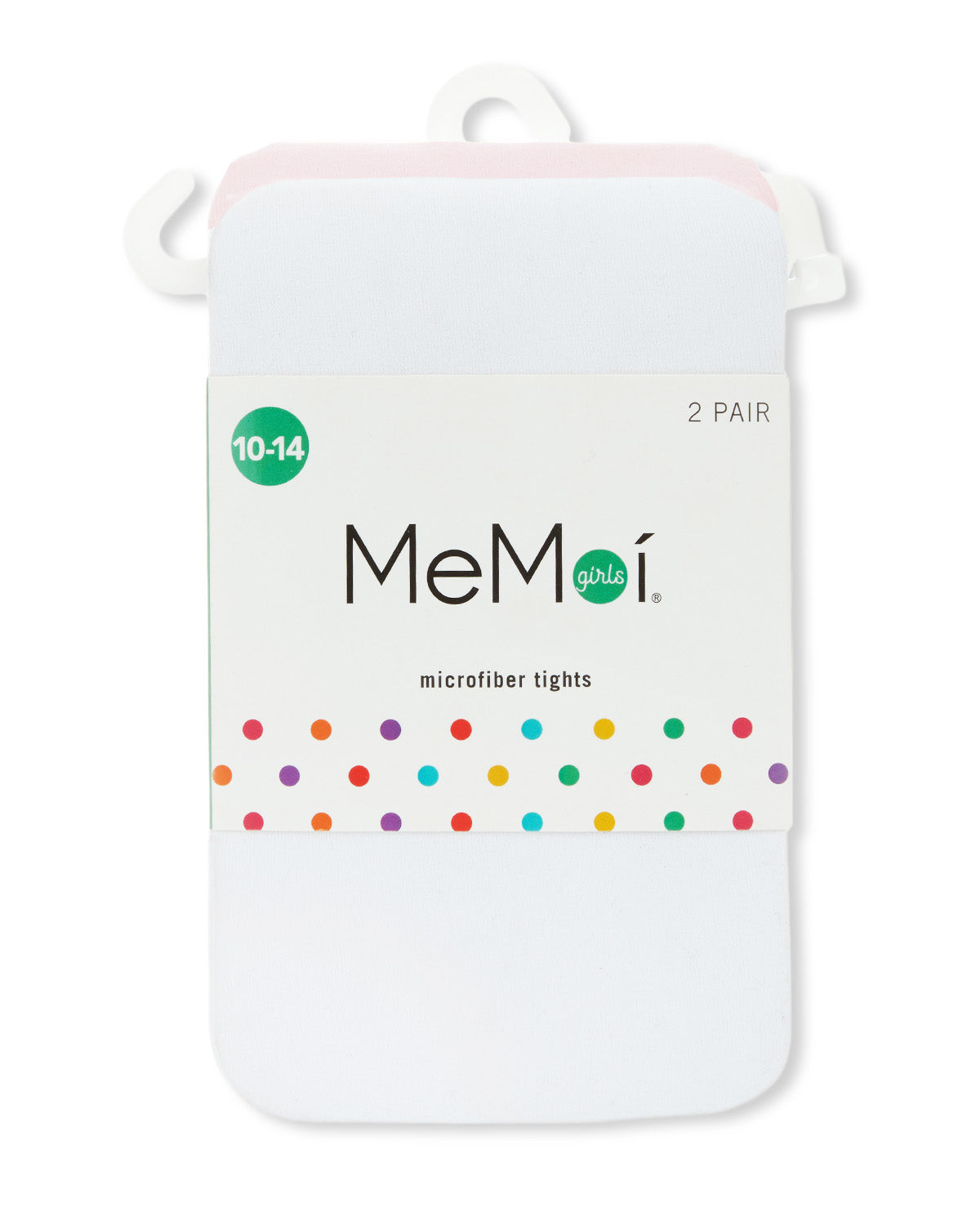 Solid Girl’s Opaque Microfiber Tights 2-Pack : Color: Pink-White