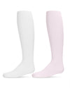 Solid Girl’s Opaque Microfiber Tights 2-Pack : Color: Pink-White