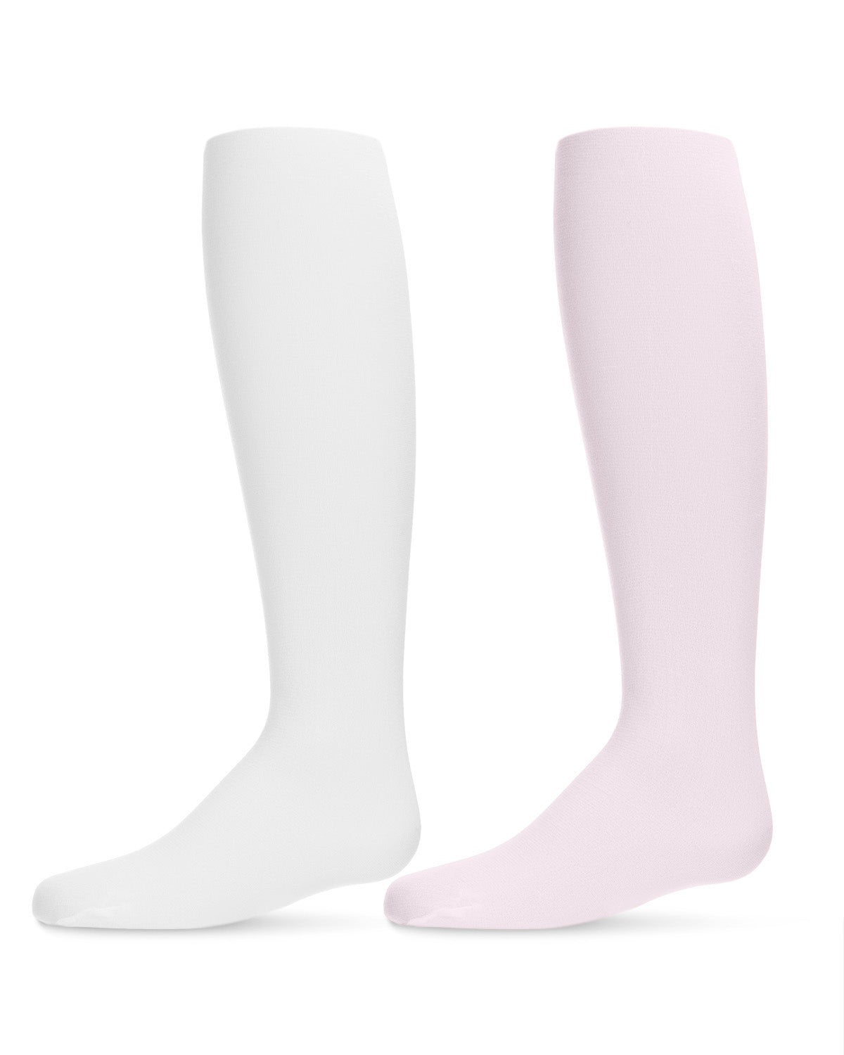 Solid Girl’s Opaque Microfiber Tights 2-Pack : Color: Pink-White