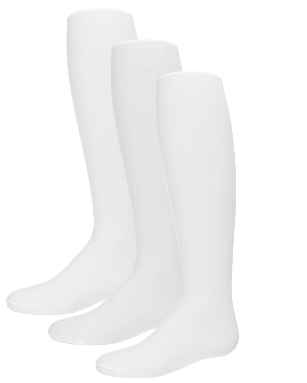 Girls' 3 Pair Pack Essential Rhumba Opaque Tights : Color: White/White/White