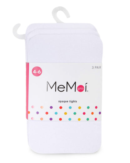 Girls' 3 Pair Pack Essential Rhumba Opaque Tights : Color: White/White/White