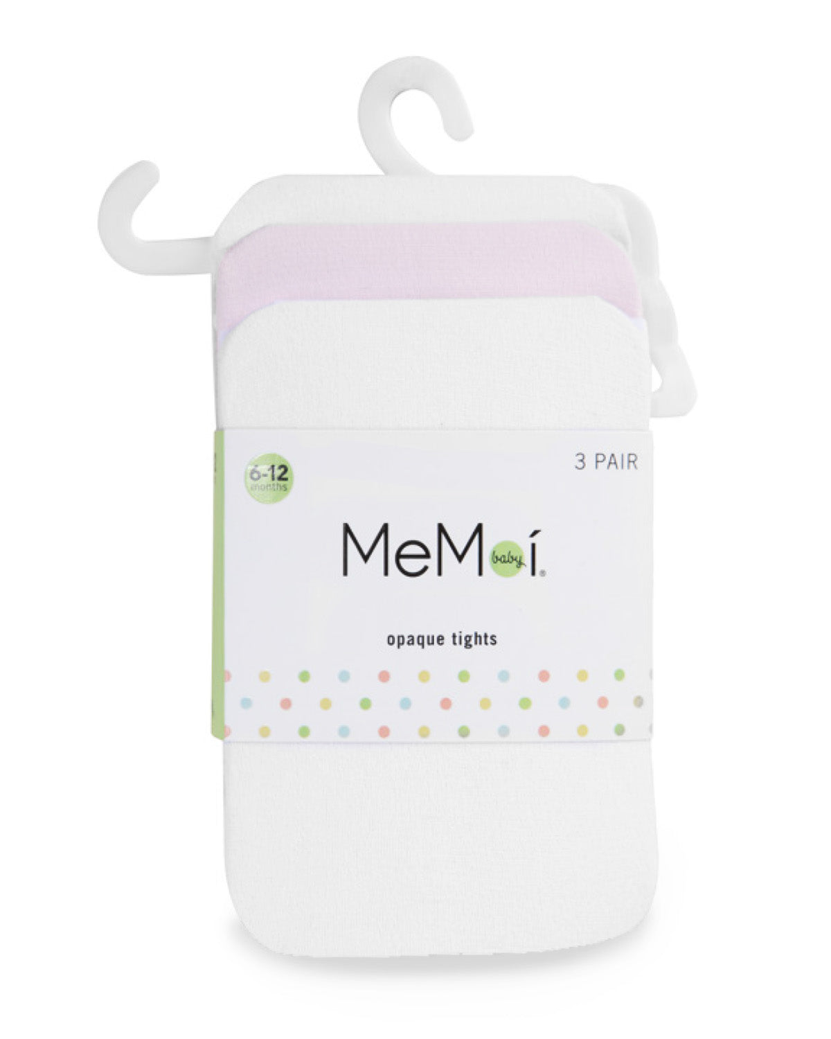 Infant Girl's Solid Nylon Opaque Basic Non-Binding Tights 3 Pack : Color: White-White-White