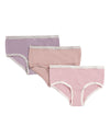 Girl’s Solid Cotton Briefs 3-Pack : Color: Mauve-Sea Fog