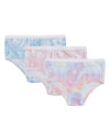 Girl’s Printed Cotton Briefs 3 Pack : Color: Blue Tie Dye-Blush