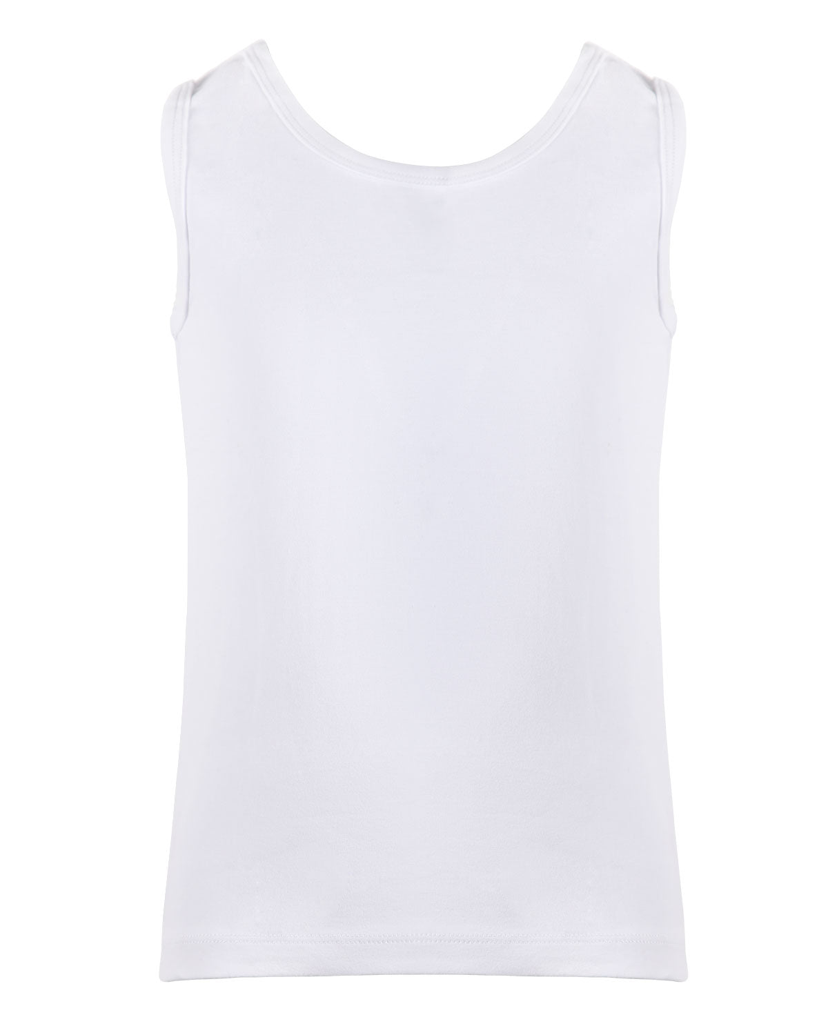 Boy’s Sleeveless Cotton Tank 3-Pack : Color: White