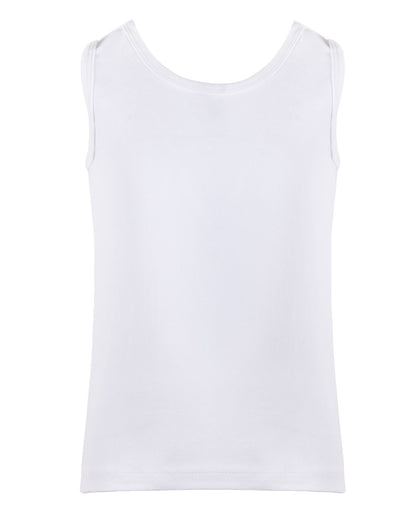 Boy’s Sleeveless Cotton Tank 3-Pack : Color: White