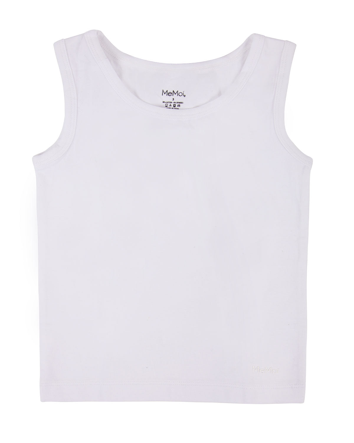 Boy’s Sleeveless Cotton Tank 3-Pack : Color: White