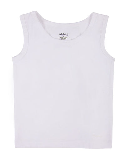 Boy’s Sleeveless Cotton Tank 3-Pack : Color: White