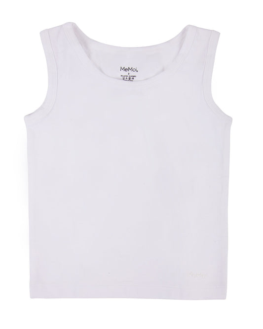 Boy’s Sleeveless Cotton Tank 3-Pack : Color: White