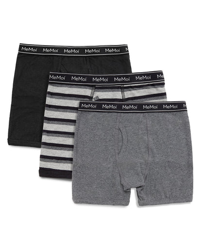 Boy’s 3 Pair Pack Boxer Briefs : Color: Black-Gray Heather/Dark Gray Heather