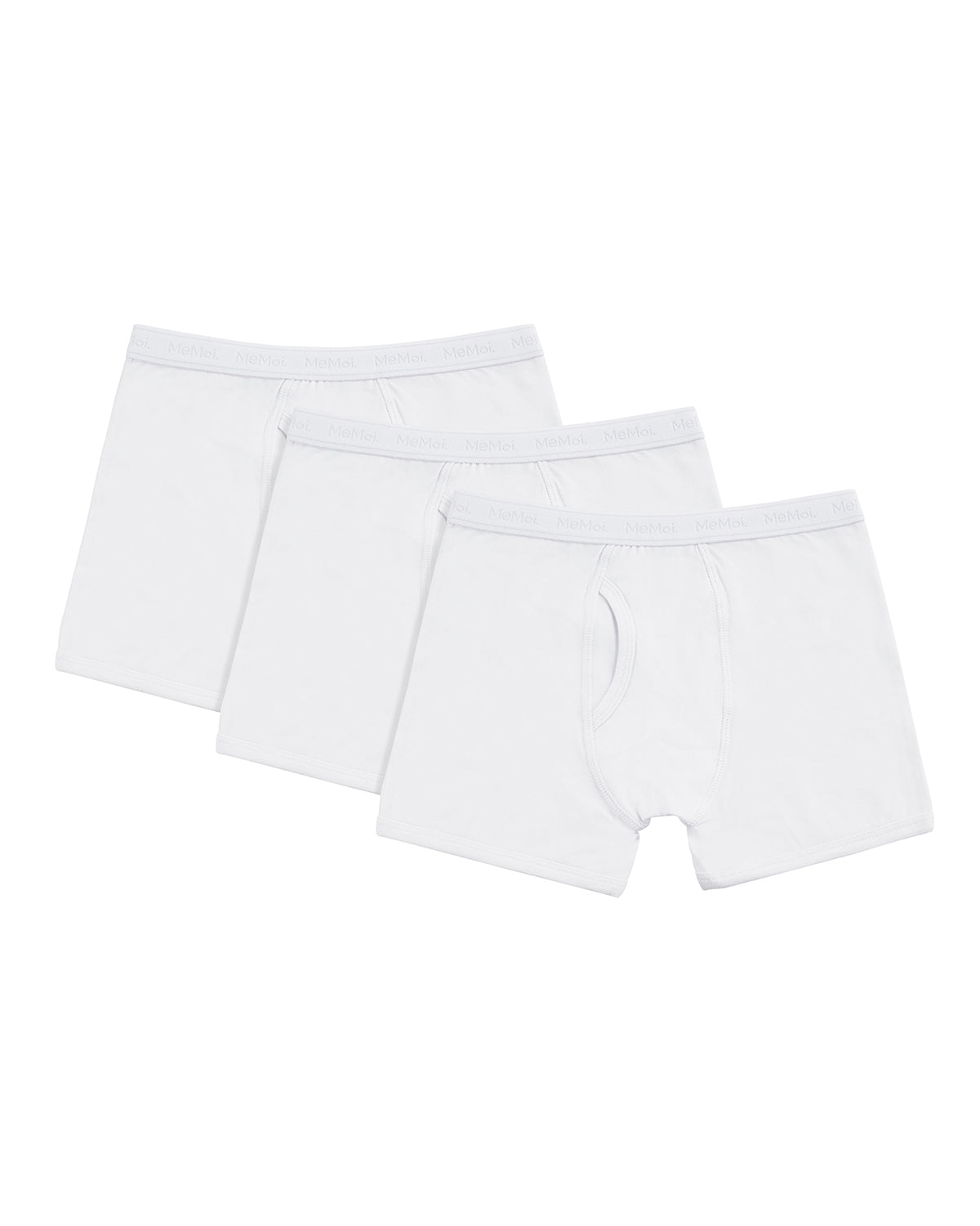 Boy’s 3 Pair Pack Boxer Briefs : Color: White
