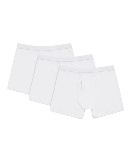 Boy’s 3 Pair Pack Boxer Briefs : Color: White