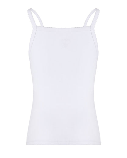 3-Pack Cotton Blend Lightweight Girl’s Camisoles : Color: White
