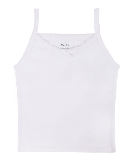 3-Pack Cotton Blend Lightweight Girl’s Camisoles : Color: White