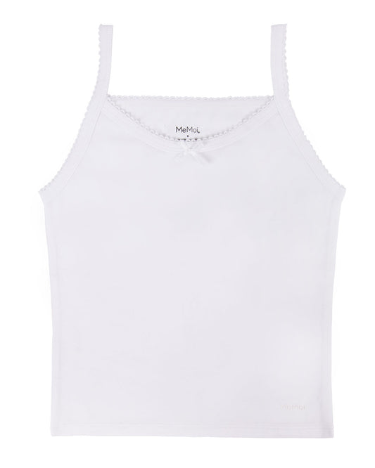 3-Pack Cotton Blend Lightweight Girl’s Camisoles : Color: White
