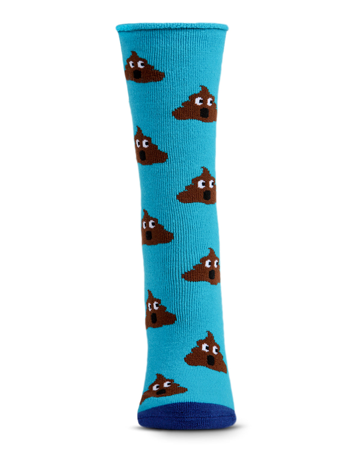 Sorry You Feel Like Poop Emoji Greeting Card Crew Socks : Color: Turquoise