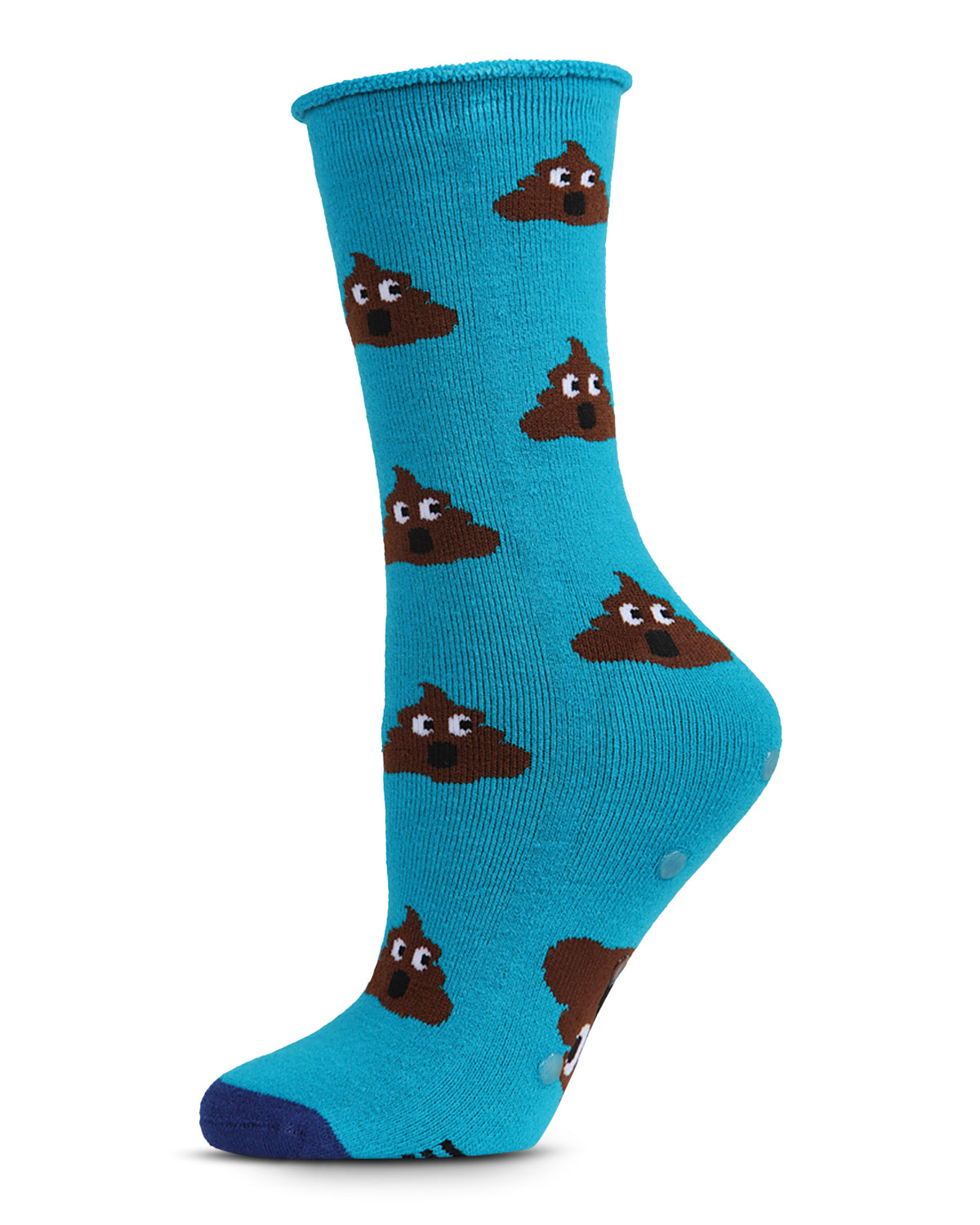 Sorry You Feel Like Poop Emoji Greeting Card Crew Socks : Color: Turquoise
