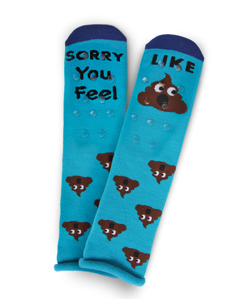 MeMoi Sorry You Feel Like Poop Emoji Greeting Card Socks