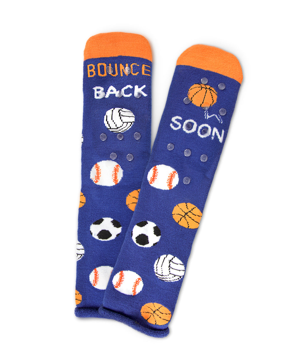 Bounce Back Greeting Card Crew Socks : Color: Blue